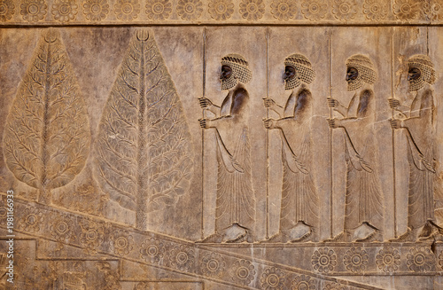 Ancient persian relief in Persepolis, Iran
