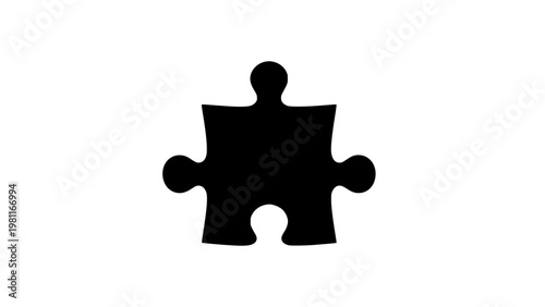 Piece element puzzle graphic mark black white icon