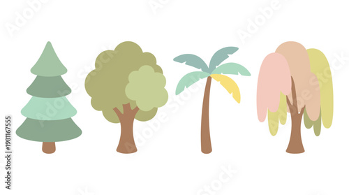 Four Different Types of Trees.