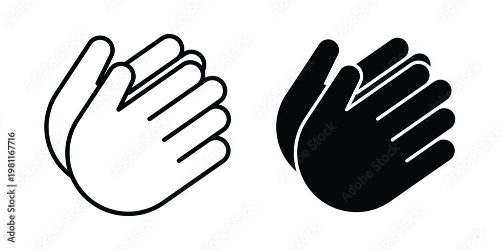 Obraz premium Clap hands icon clip art collection. Editable stroke icons