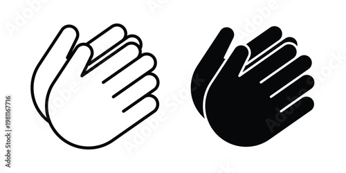 Clap hands icon clip art collection. Editable stroke icons