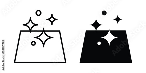 Clean surface icon clip art collection. Editable stroke icons