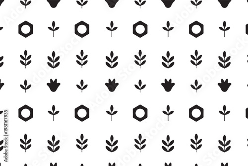 Geometric Floral Pattern Vector, Decorative Seamless Abstract Design for Textile, Wallpaper and Surface Pattern