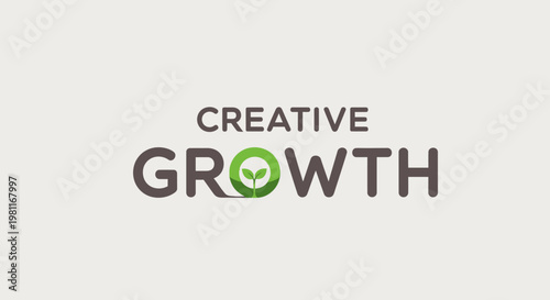 A minimalist logo for 'Creative Growth' featuring a green sprout icon within the letter 'O' on a light background, symbolizing development and innovation.