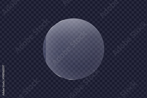 Realistic translucent effect with neon glass futuristic frames and glowing edges for figures