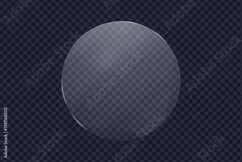 Geometric figures for realistic translucent effect with neon glass futuristic frames and circle edges