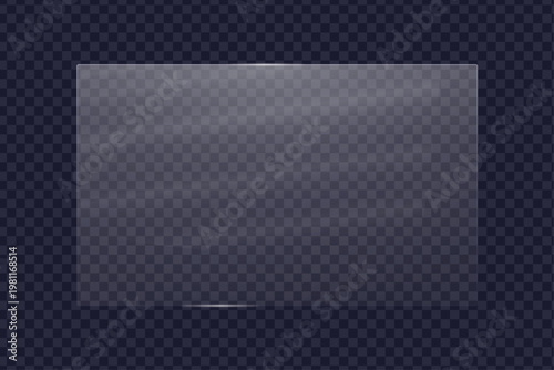 Neon glass futuristic transparent frames with glowing edges for realistic translucent effect and figures