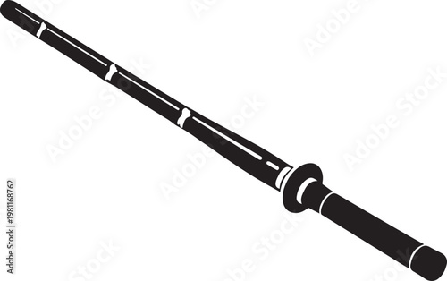 Japanese shinai bamboo sword silhouette vector kendo weapon training stick martial arts equipment icon minimal style