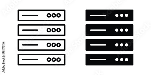 Data center icon clip art collection. Editable stroke icons