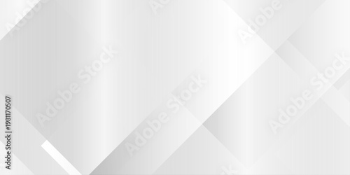 Abstract white and grey geometric background with overlapping squares, light gradients, and minimalist vector texture. geometric gradient illusion black and white modern seamless technology concept