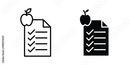 Diet plan icon clip art collection. Editable stroke icons