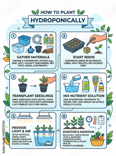 How to Plant Hydroponically Infographic