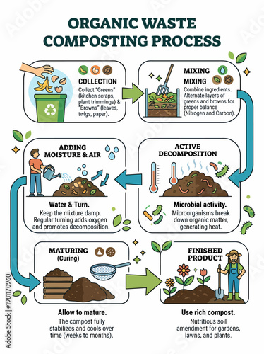 Organic Waste Composting Process Diagram