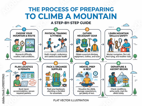 Mountain Climbing Preparation Guide Infographic