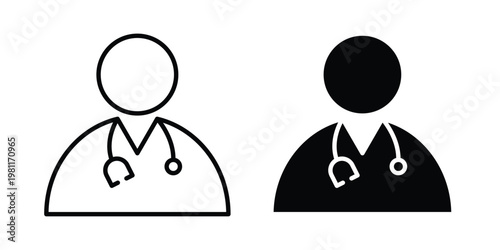 Doctor icon clip art collection. Editable stroke icons