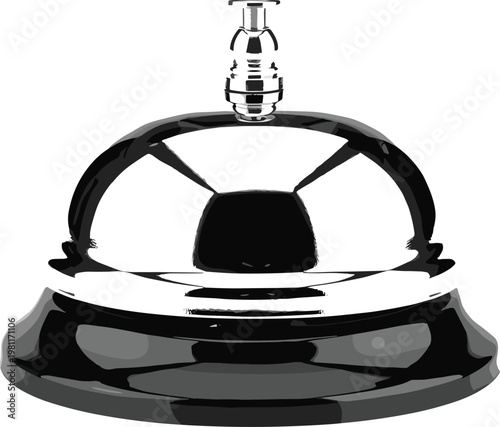 Vector Illustration of a Classic Hotel Reception Bell for Customer Service and Hospitality Concepts