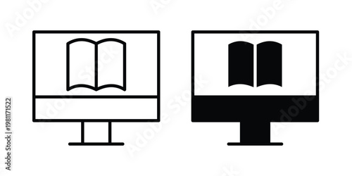 E learning icon clip art collection. Editable stroke icons