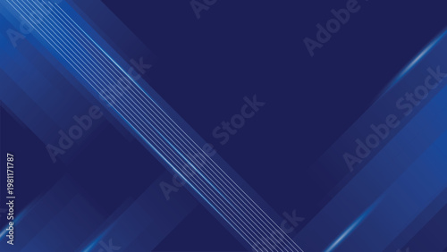Blue abstract background with sharp edges, gradient light streaks, and modern technology inspired geometric composition