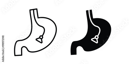 Endoscopy icon clip art collection. Editable stroke icons