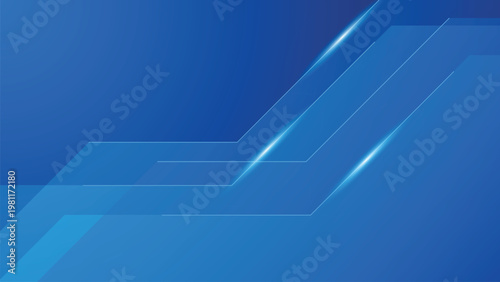 Modern blue abstract polygon background with diagonal geometric patterns, glowing light effects, and sleek technology theme