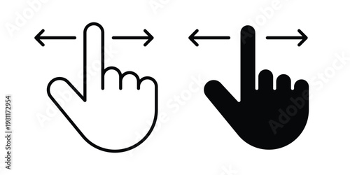 Finger swipe icon clip art collection. Editable stroke icons