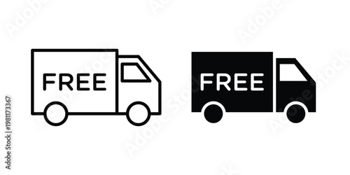 Free Shipping icon clip art collection. Editable stroke icons