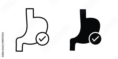 Good digestion icon clip art collection. Editable stroke icons