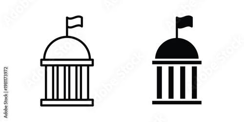 Government icon clip art collection. Editable stroke icons