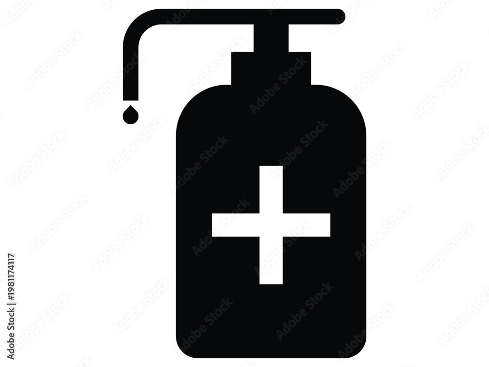 Fototapeta premium Hand sanitizer pump bottle vector graphic design