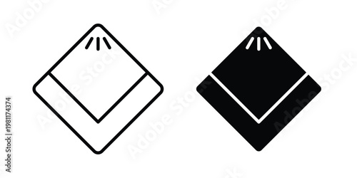 Handkerchief icon clip art collection. Editable stroke icons