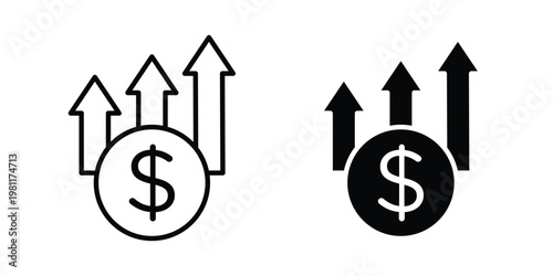 High revenue icon clip art collection. Editable stroke icons