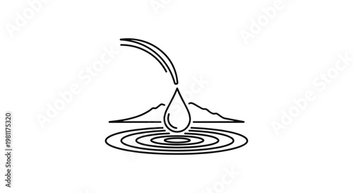 River Basin Line art vector creative abstract shape illustration