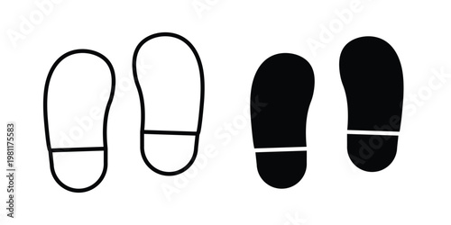 Imprint soles shoes icon clip art collection. Editable stroke icons
