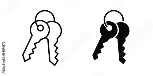 Keys icon clip art collection. Editable stroke icons