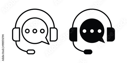 Live chat icon clip art collection. Editable stroke icons
