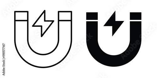 Magnet icon clip art collection. Editable stroke icons