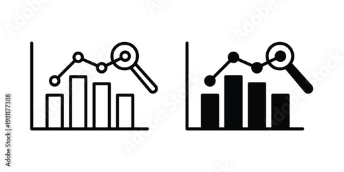 Market prediction icon clip art collection. Editable stroke icons
