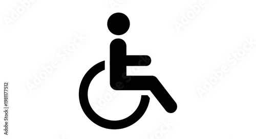 Black silhouette of a person in a wheelchair, representing accessibility and disability services.