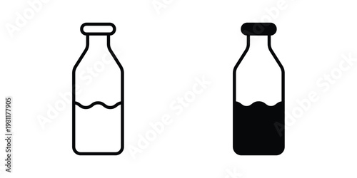 Milk icon clip art collection. Editable stroke icons