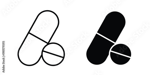 Painkiller icon clip art collection. Editable stroke icons