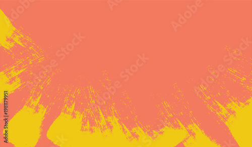 Orange background with yellow wide brush stroke textures in circular sweep artistic style.