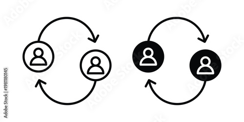 Peer to peer icon clip art collection. Editable stroke icons