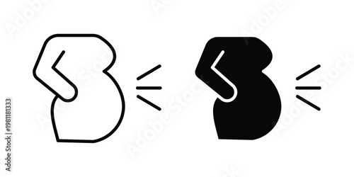 Pregnancy complications icon clip art collection. Editable stroke icons