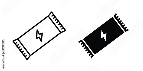 Protein bar icon clip art collection. Editable stroke icons