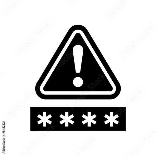 Warning sign with asterisks symbol graphic design illustration
