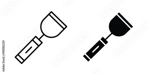 Putty knife icon clip art collection. Editable stroke icons