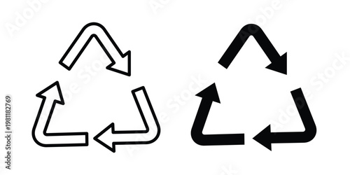 Recycle icon clip art collection. Editable stroke icons