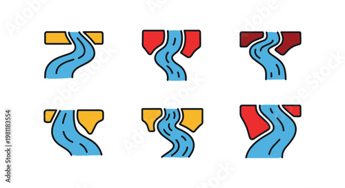 River Delta Line art vector creative abstract design illustration
