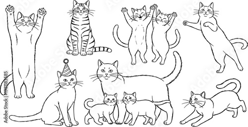 Comprehensive library of hand-drawn line drawings featuring coconut drinks hibiscus flowers flip-flops and ice cream for seasonal tourism branding.