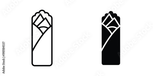 Shawarma icon clip art collection. Editable stroke icons